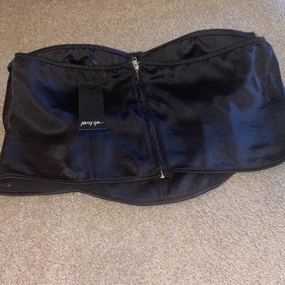 Womens New Nasty Gal Plus Satin Bust Detail Corset Black - Picture 8 of 9